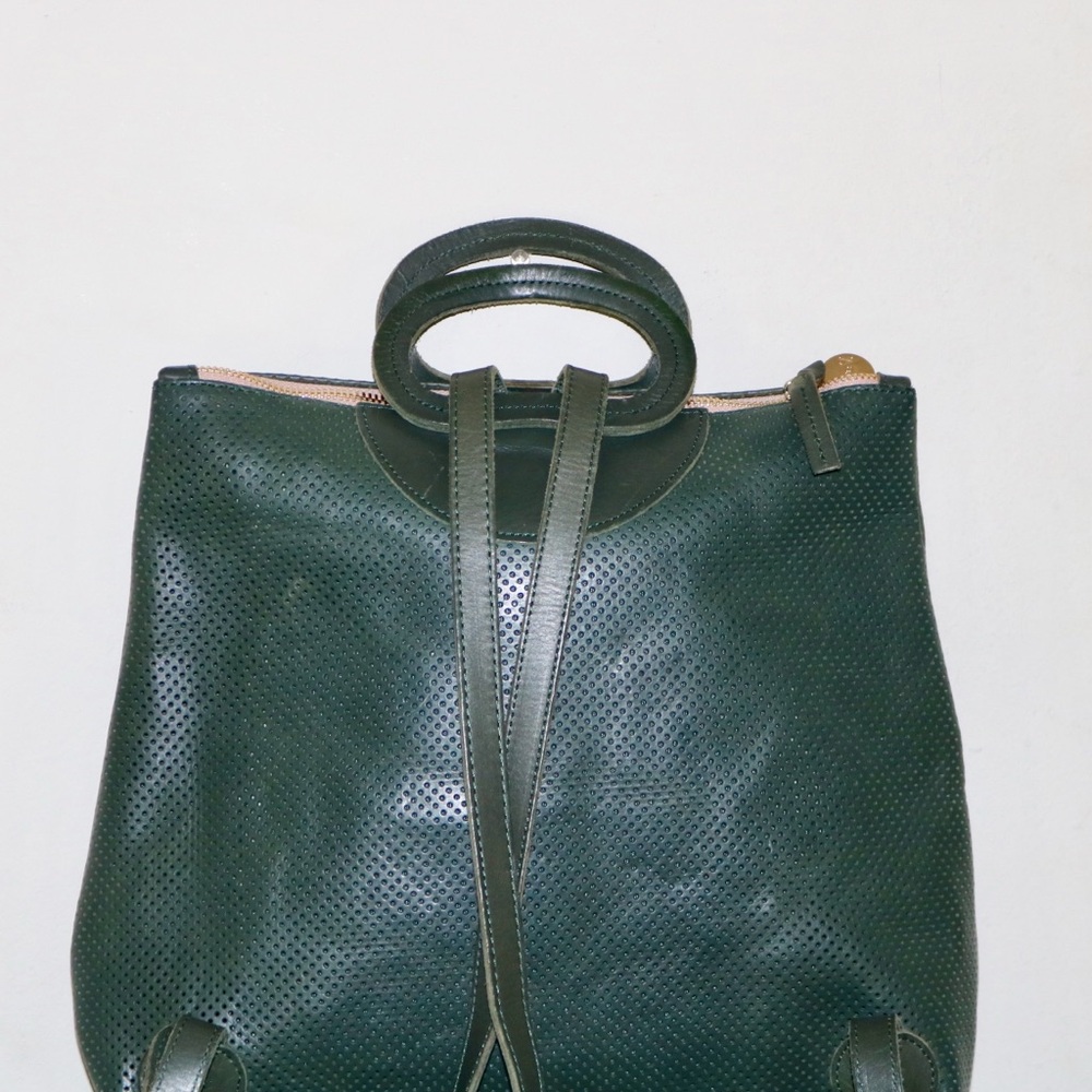 Clare V. Perforated Marcelle Backpack in Green - Picture 9 of 15